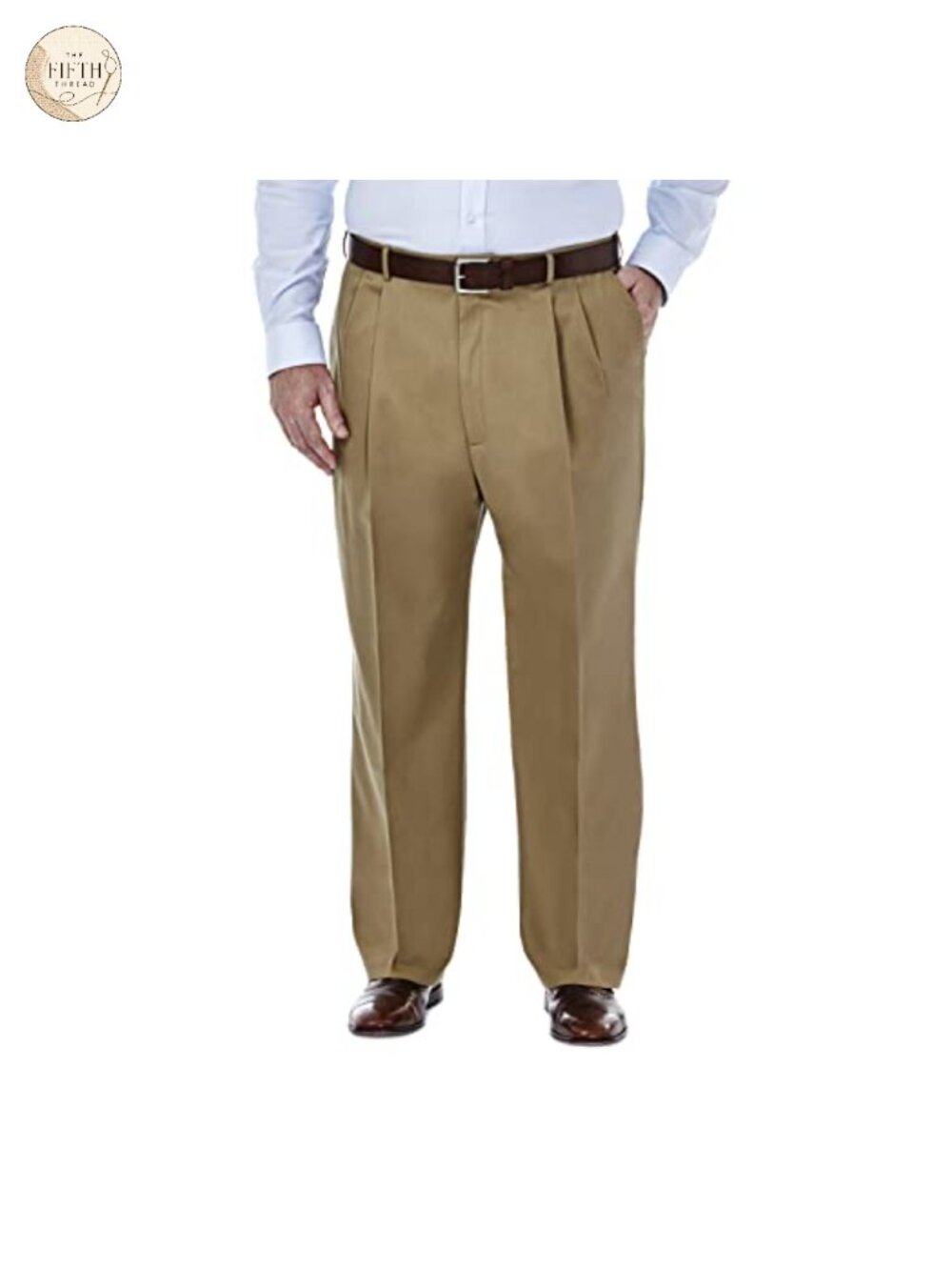 Men's Classic Fit Pleated No Iron Khaki Dress Pants Business Casual Slacks
